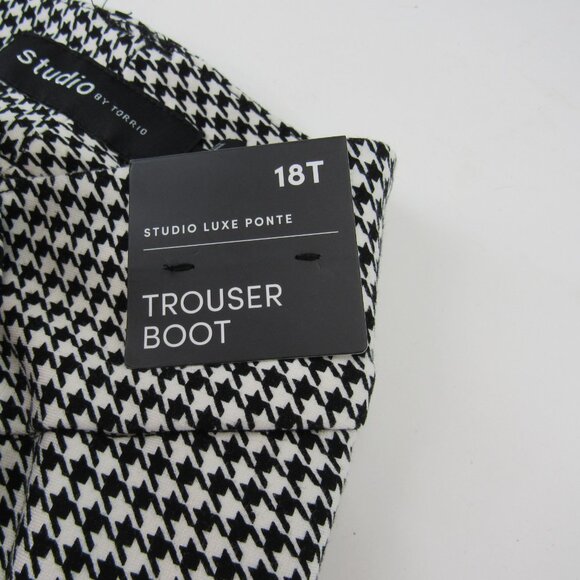Studio By Torrid Luxe Ponte Women's Trouser Bootcut Houndstooth Size 18T NWT - Picture 9 of 10